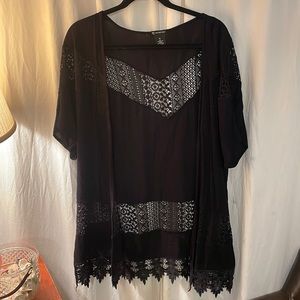 Gently Used New Direction Women’s Black Open Front with Sleeves Cardigan